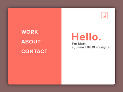 Portfolio Homepage bold color design logo navigation portfolio typography ui web welcome whitespace