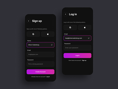 Sign up - Daily UI 001 001 app application daily daily ui dailyui 001 dark mode design login page screen sign up signup ui ux web web design