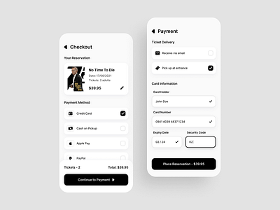 Credit Card Checkout - Daily UI 002 002 app application challenge checkout clean concept credit card daily daily ui 002 design light mode minimalistic movie page theater ui ux web web design