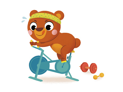 Fitness Bear cartoon character design children book children illustration digital art digital illustration illustration kid lit kidlit kids book picture book storybook textbook