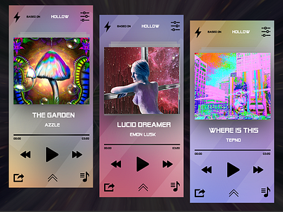 Trippy Music Player app blue mobile music orange player product screen streaming ui ux