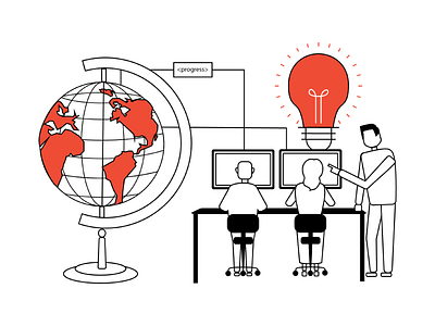 Illustration for Impact Cube globe idea illustration innovation social entrepreneurship teamwork technology