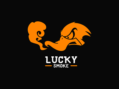 Lucky Smoke Logo 2d bar branding design graphic design hookah illustration logo vector
