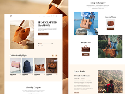 Handcrafted Bags Shopping page