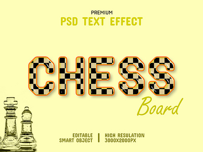 Chess Board-PSD Text Effect Template 🐴