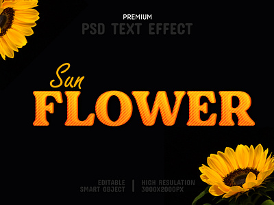 Sunflower-PSD Text Effect Template 🌻