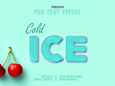 3D Cold ICE-PSD Text Effect Template ❄️ 3d cold ice