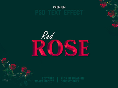 Red Rose-PSD Text Effect Template 🌹