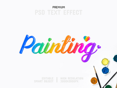 Painting Colour-PSD Text Effect Template 🎨