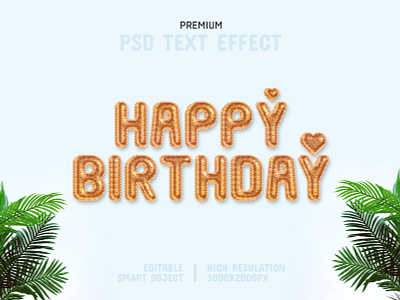 Happy Birthday-PSD Text Effect Template 🎂