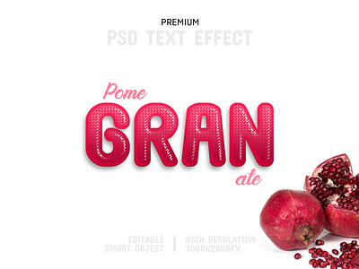 Pomegranate-PSD Text Effect Template 🍅