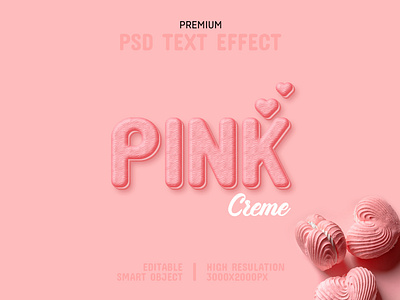 Pink Creme-PSD Text Effect Template 🍪 creme pink creme pinky