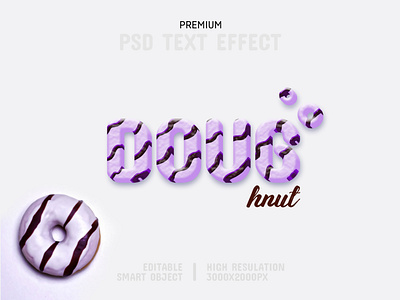 Doughnut-PSD Text Effect Template 🍩 clean creative graphic design