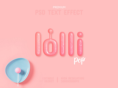 Lollipop Candy-PSD Text Effect Template 🍭