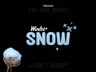 Winter Snow-PSD Text Effect Template ❄️