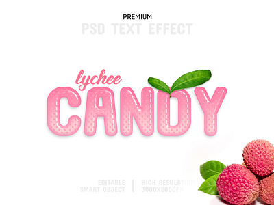 Lychee Candy-PSD Text Effect Template 🍒