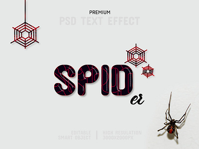 Spider-PSD Text Effect Template 🕷️ clean creative psd mockup psd template spider text effects