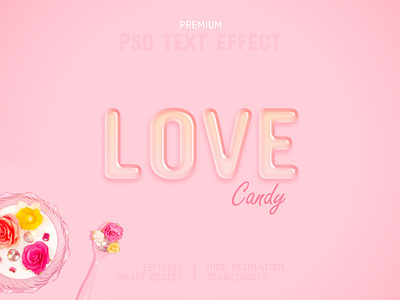 Love Candy-PSD Text Effect Template 💖