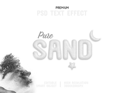 Pure Sand-PSD Text Effect Template 🏖️ pure sand template