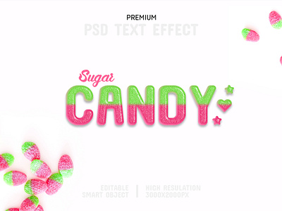 Sugar Candy-PSD Text Effect Template 🍬 template