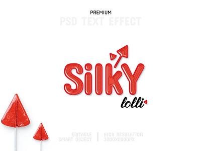 Silky Lollipop-PSD Text Effect Template 📍 candy psd psd download psd mockup psd template text effect text mockup