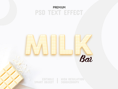 Milk Bar-PSD Text Effect Template 🥛 branding clean creative graphic design psd psd mockup template text effect text mockup