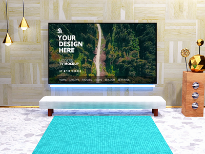 Modern Television Display Mockup Template