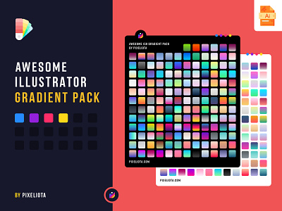 Awesome 150 illustrator Free Gradient Pack 🔥