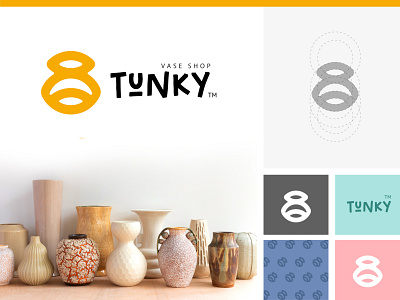 Tunky™ | Vase Shop Logo Design branding brandmark graphic design logo logodesign logomark minimal vector