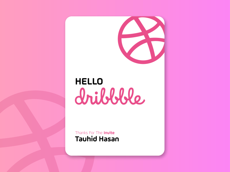 Thanks For The Invite 😊 animation design animation gif animation after effects logodesign clean creative vector logo design illustration latest design invite invitaion hello dribbble motion design graphic design dribbleinvite dribbble ball dribbble