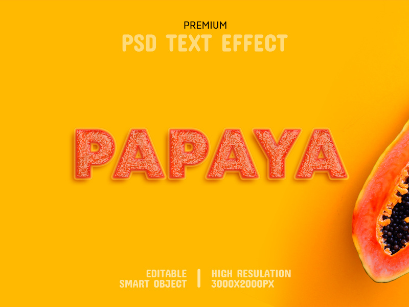 PapayaPSD Text Effect Template 🍈 by Pixeliota on Dribbble