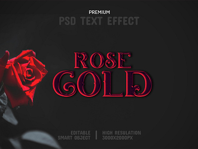 Rose Gold-PSD Text Effect Template 🌹 replace