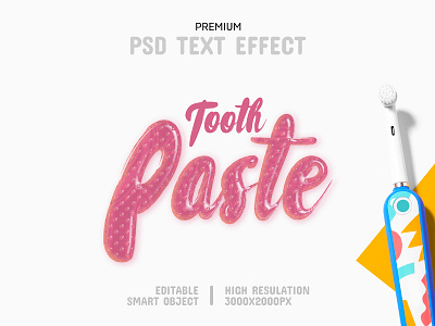 ToothPaste-PSD Text Effect Template ✨ toothpaste typeset