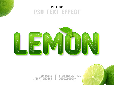 Lemon-PSD Text Effect Template 🍋