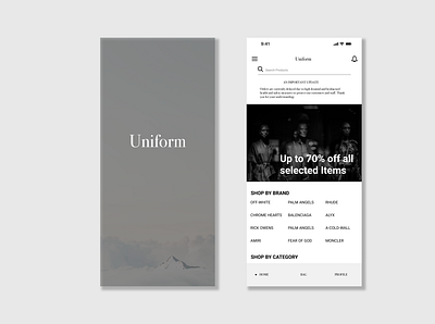 Uniform ecommerce fashion minimal ui uiux ux