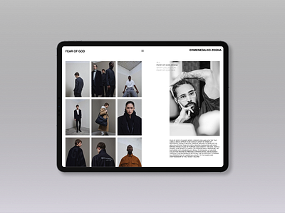 E-commerce, FEAR OF GOD [iPad Pro] ecommerce fashion ipad ipadpro product design ui ux