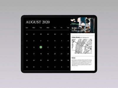 Calendar UI calendar design ipad product design ui ux