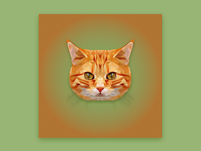 The Red Cat low poly cat green low poly polygonal art polygons red cat кот лоу поли полигональная графика рыжий рыжий кот