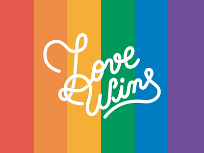 Love Wins design gay hand lettering handlettering illustration lgbt love love wins monoline typography