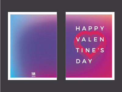 Dribbble 2018 Vday Card card colorful colourful gradient heart love modern stationery vibrant