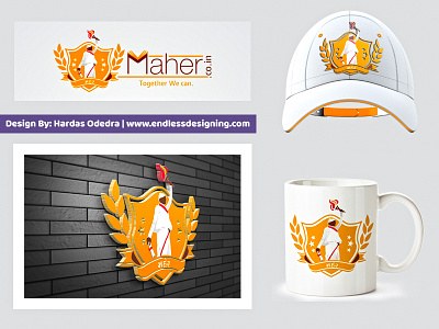 Maher Community Logo Design community logo design education logo graphic icon illustration logo maher orange revolution symbol