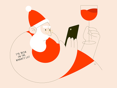 Christmas 2020 2d character christmas design flat design holiday holidays illustration illustrator phone procreate santa snow wine winter xmas xmas card