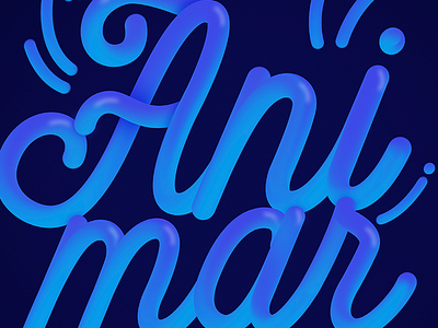 Animar animar animate blue script type design typography