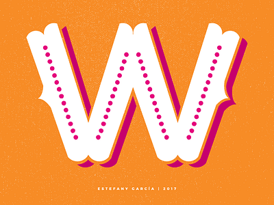 W 36daysoftype alphabet calligraphy challenge letters pink shadow type type challenge type design typography w