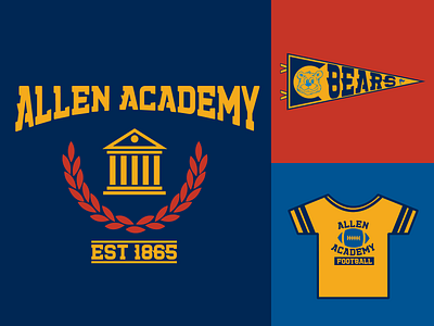 College / University Logo | Daily Logo Challenge Day 38 academy branding college collegiate dailylogochallenge design football logo merch pennant university