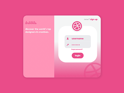 Dribbble Login Screen Redesign | Weekly Warm-Up