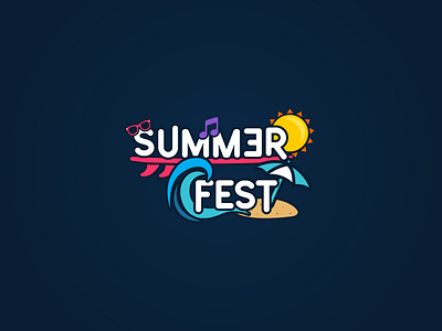 30DaysofLogos Challenge Day 5 - Music Festival 30daysoflogos beach branding design fest festival logo music summer summerfest sun