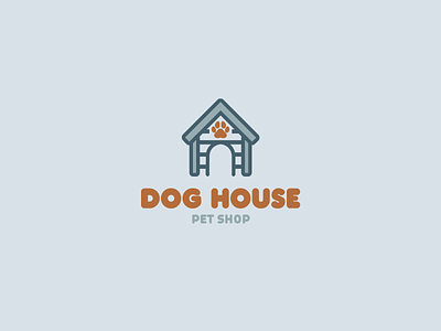 30DaysofLogos Challenge Day 21 - Pet Shop 30daysoflogos branding design dog doghouse house logo pawprint pet petshop shop
