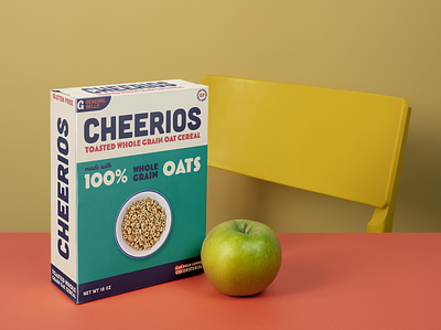 Cheerios Cereal Re-Design | Dribbble Weekly Warm-Up branding cereal cereal box cheerios design dribbbleweeklywarmup glutenfree graphic design logo packaging product design redesign
