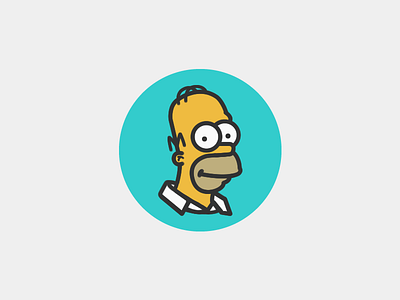 Homer Simpson | The Simpsons Series animation cartoon fox homer simpson icon the simpsons tv show vector